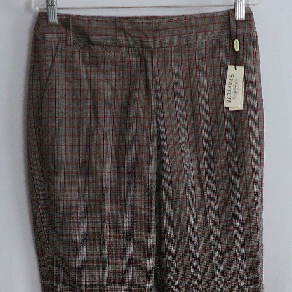 NWT SPORT HALEY Multi-Color Plaid Stretch Comfort Pants Size 6 MSRP $99